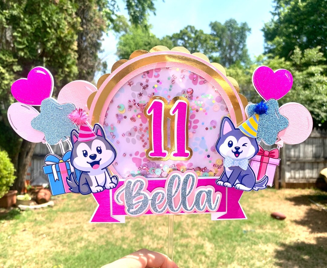 Husky Dog Birthday Cake Topper: Personalized Party Decoration - Etsy