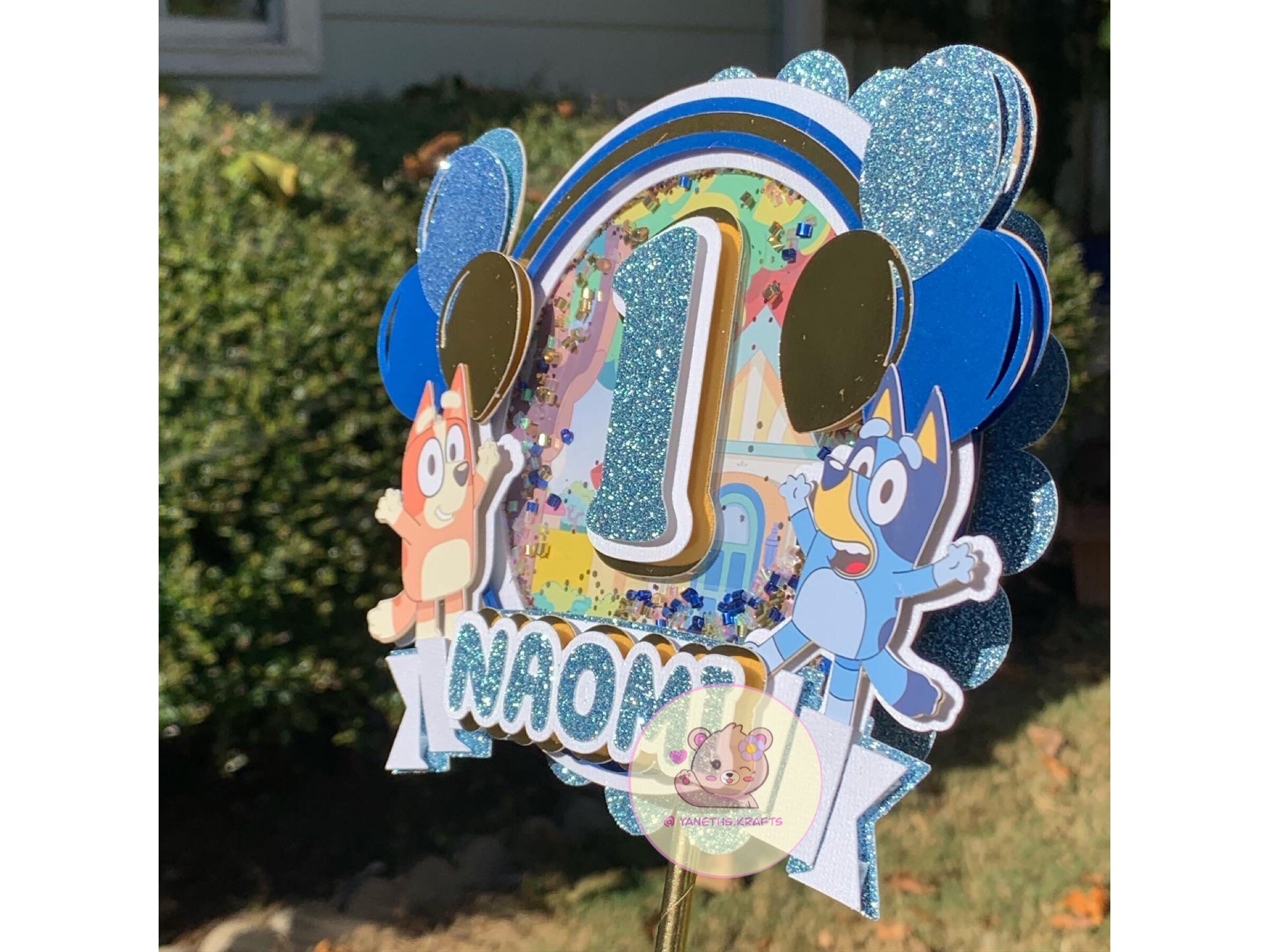 BLUE Dog CAKE TOPPER ,bluey themed birthday, kids birthday party, blue dog cake topper