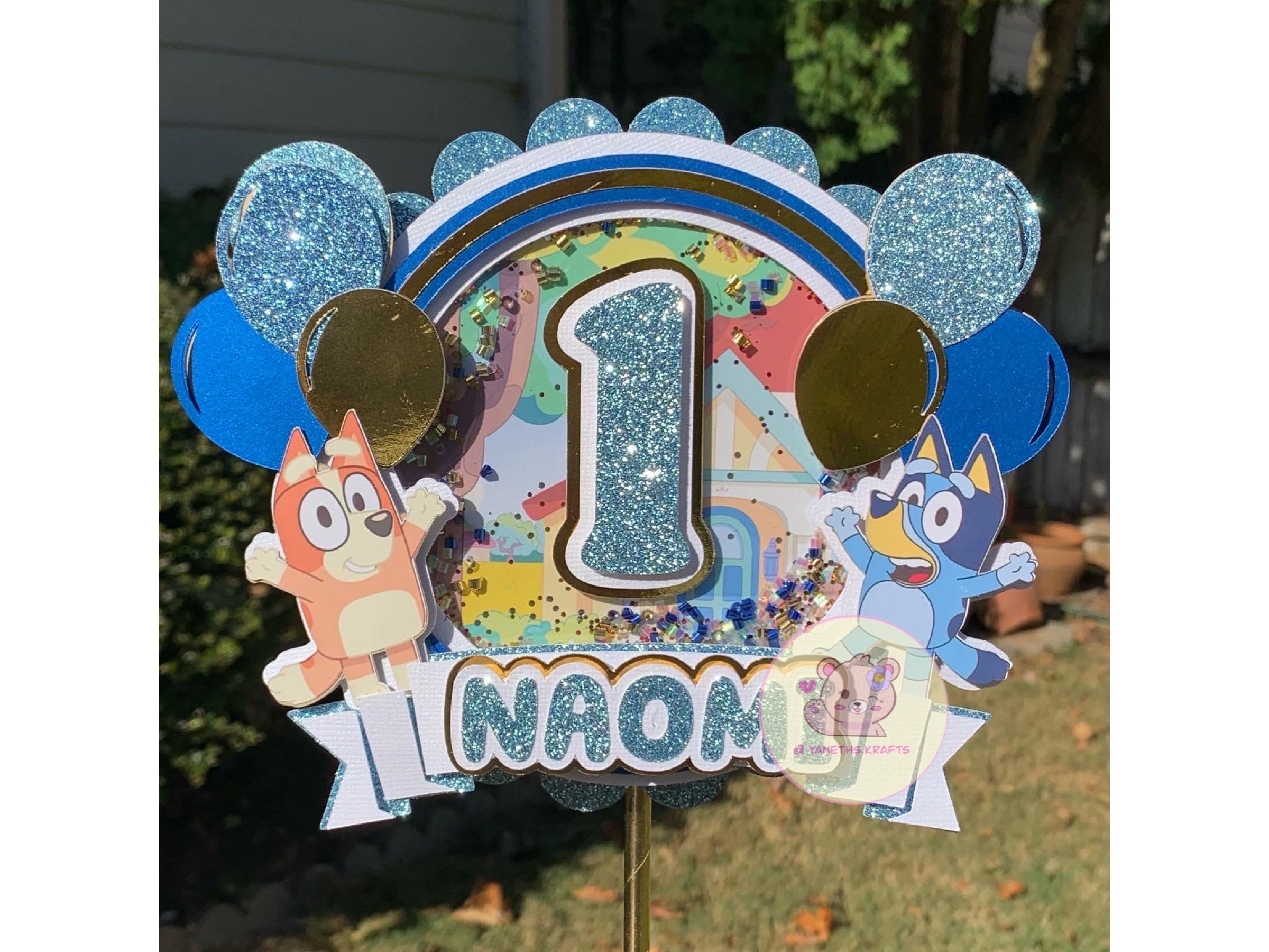 BLUE Dog CAKE TOPPER ,bluey themed birthday, kids birthday party, blue dog cake topper