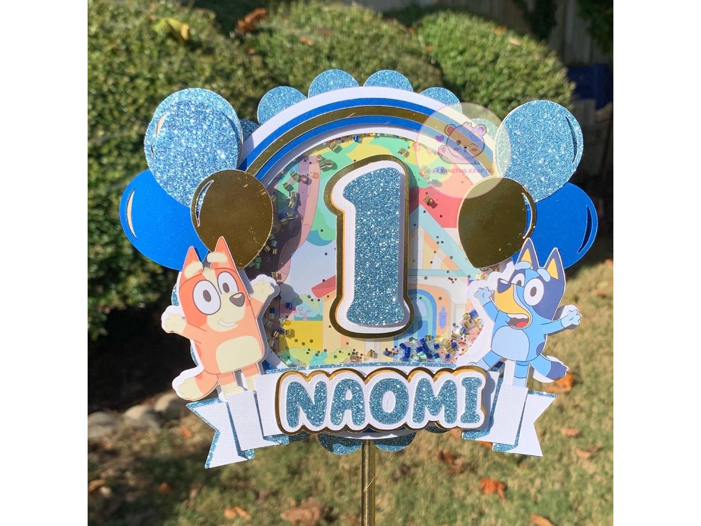 BLUE Dog CAKE TOPPER ,bluey themed birthday, kids birthday party, blue dog cake topper