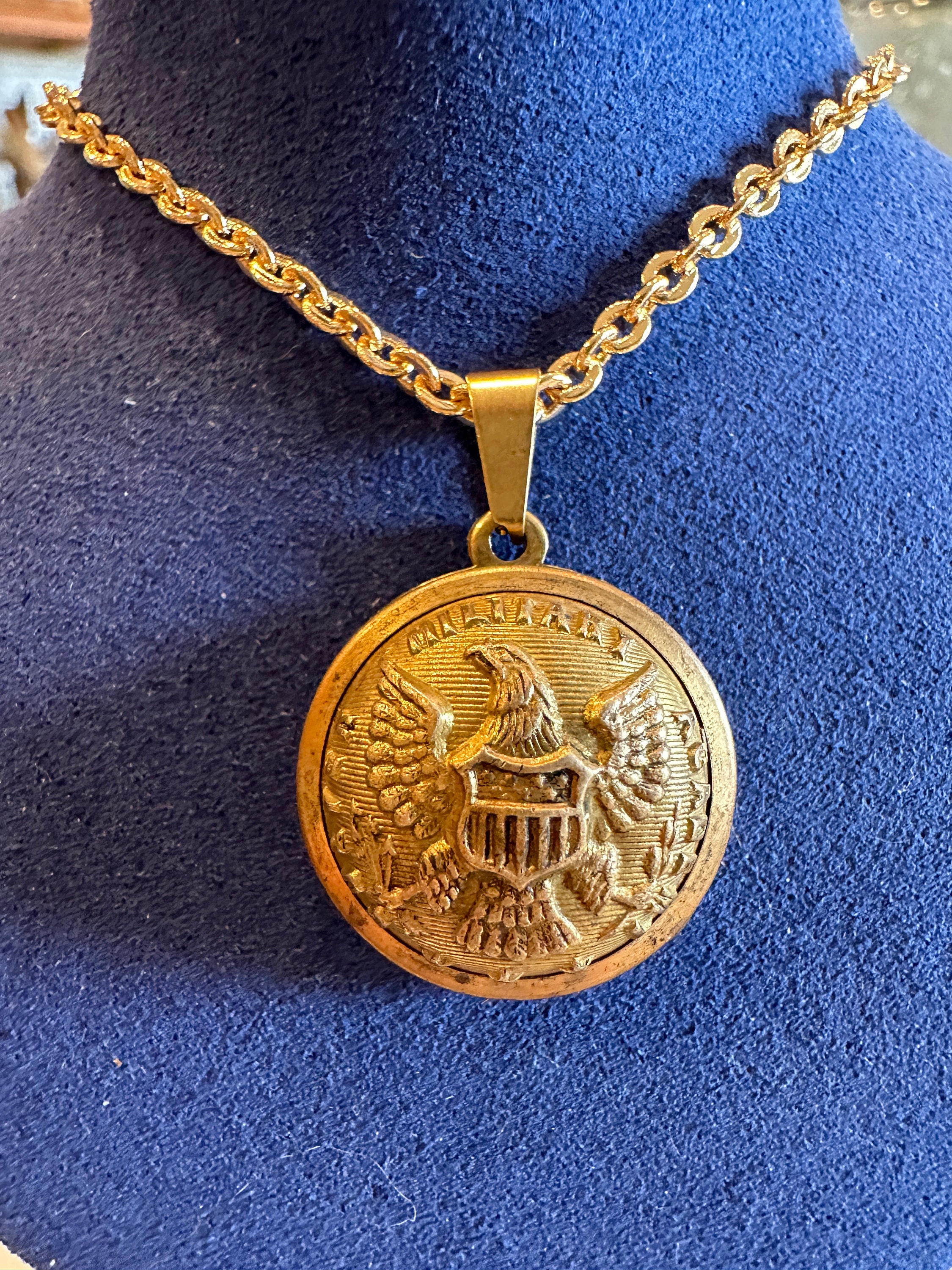 Rare Culver Military Academy Button Pendant Circa 1890'searly 1900's