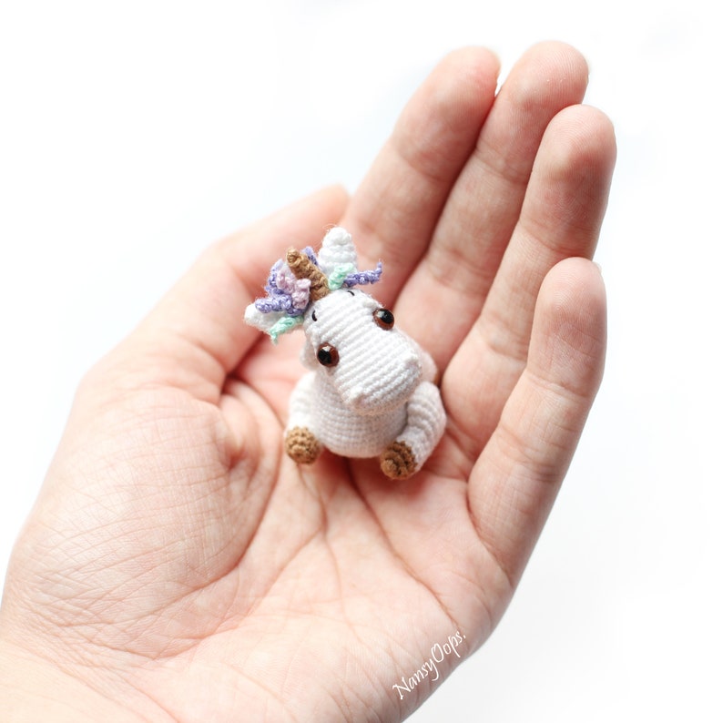 Crochet unicorn pattern amigurumi pdf tutotial Mini Unicorn Rooni pattern by NansyOops