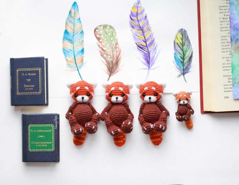 Crochet RED PANDA pattern amigurumi pdf tutotial amigurumi red panda pattern by NansyOops red panda Spunky pattern