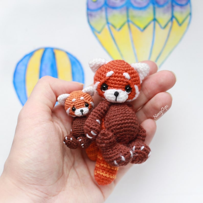 Crochet RED PANDA pattern amigurumi pdf tutotial amigurumi red panda pattern by NansyOops red panda Spunky pattern