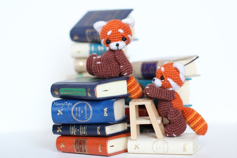Crochet RED PANDA pattern amigurumi pdf tutotial amigurumi red panda pattern by NansyOops red panda Spunky pattern