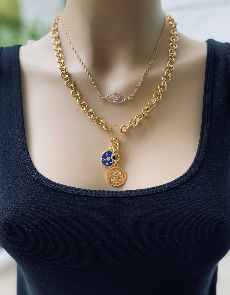 Inspired by RHOBH Kyle Richards Crystal Evil Eye Necklace Etsy