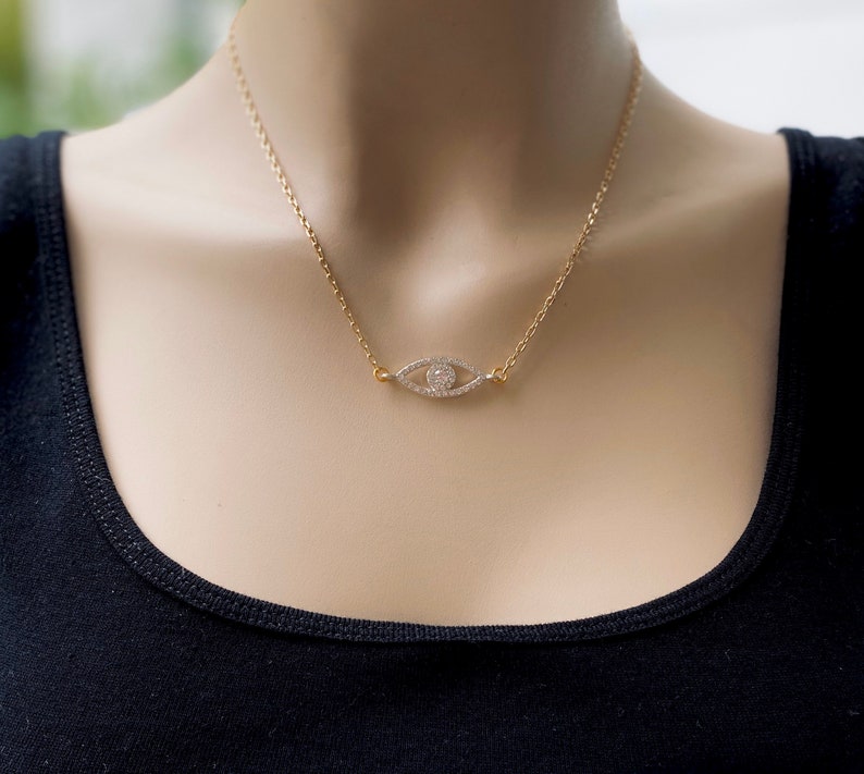 Inspired by RHOBH Kyle Richards Crystal Evil Eye Necklace Etsy