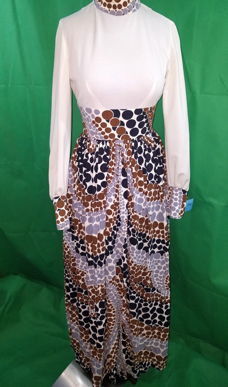 70's Vintage Custom Made Maxi Dress image 2