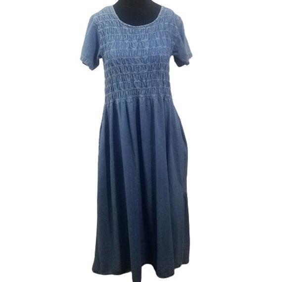 Jane Ashley 90s Light Blue Denim Dress