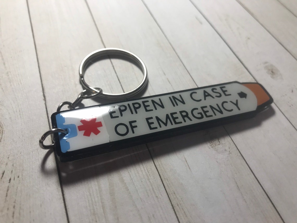 Epipen Keychain Medical alert keychain Health tag Epipen Etsy