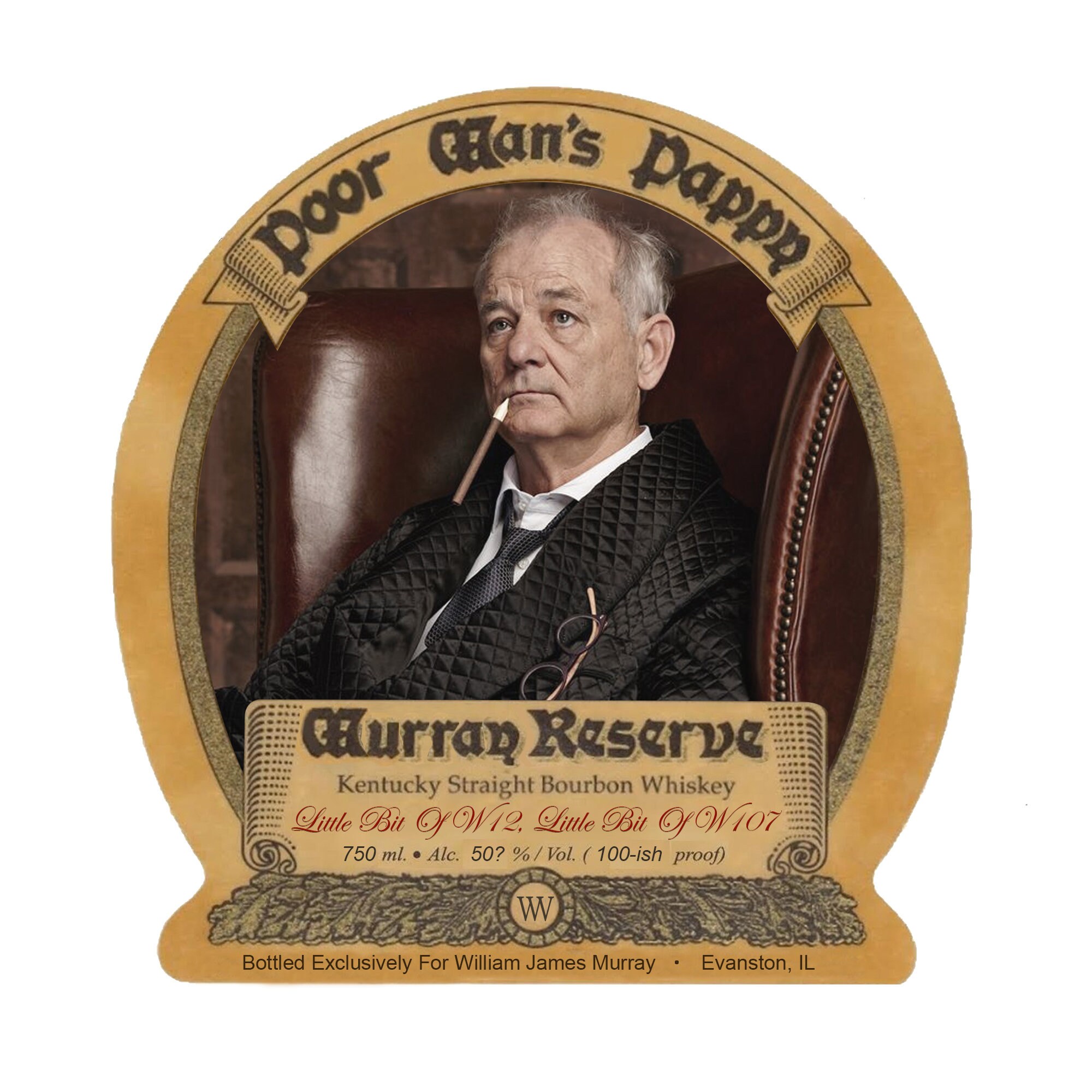 Poor Man's Pappy Bill Murray Whiskey Sticker | Etsy
