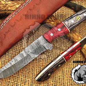 Coltello Damasco, Coltello da caccia in acciaio Damasco fatto a mano, Regalo per anniversario, Matrimonio, Regalo per uomini, Coltello Skinner Damasco forgiato a mano. UD 51