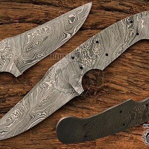 9&quot; Handmade Damascus Steel Knife Blade Blank: Twist Pattern