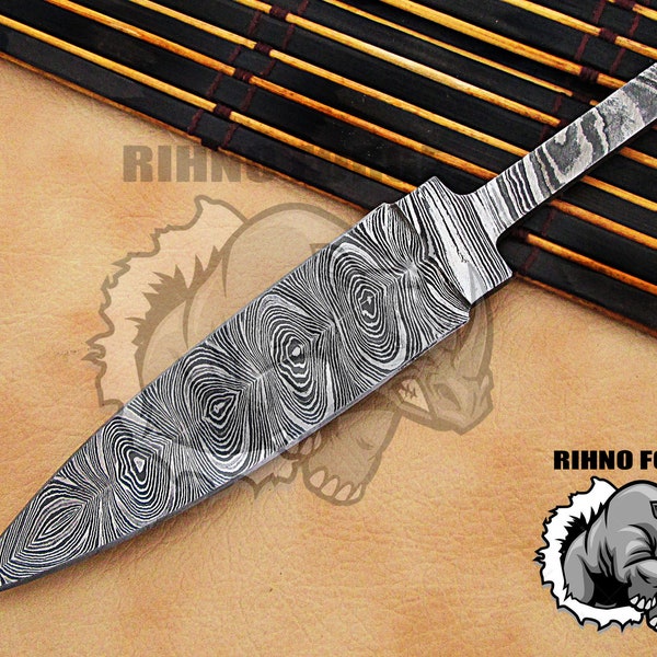 7.5" Damascus Steel Blank Blade Handmade Damascus Dagger For Knife Making Blank Blade For Hunting , Bushcraft, Survival, EDC Knife UB-13