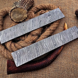 10 Inches handmade Damascus Billets Damascus Bar Twist Pattren Damascus Steel For Knife Making (set of 2)