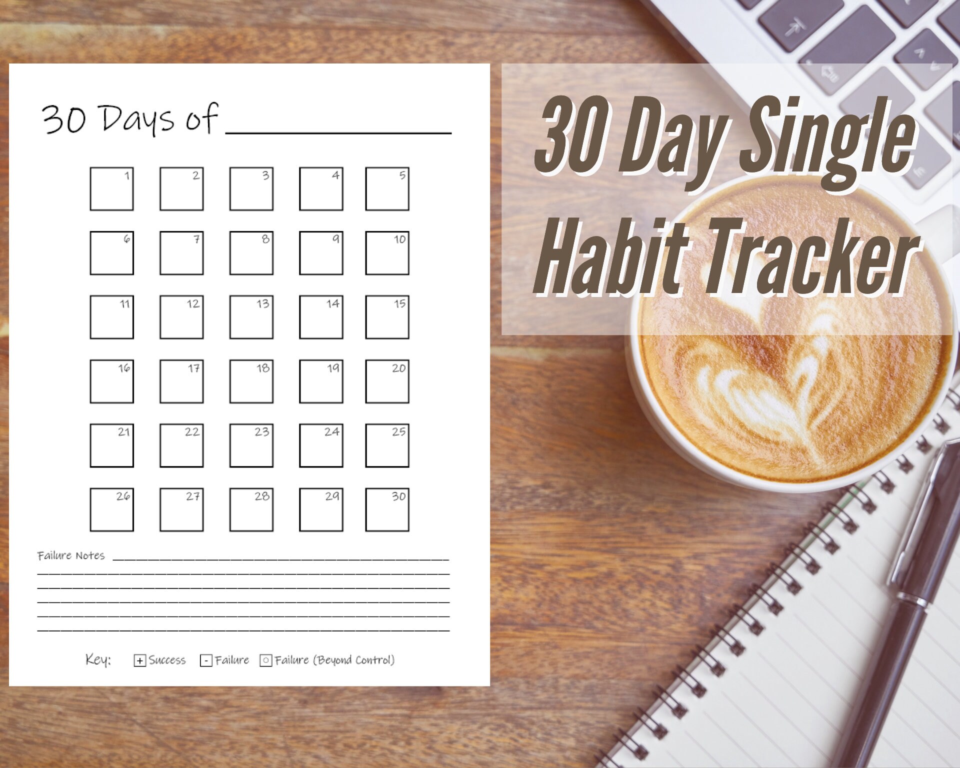 30 Day Printable Single Habit Tracker - Etsy.de