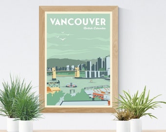 Vancouver Travel Poster – Granville Island Vintage Art Print