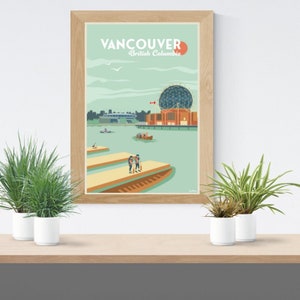 Vancouver Travel Poster – False Creek, Vintage Art Deco Print