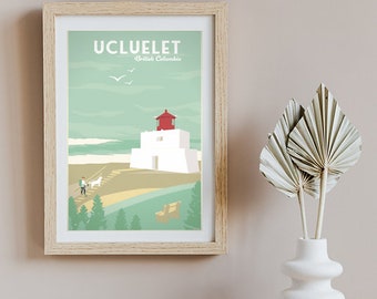 UCLUELET POSTER- Vintage Travel Poster - Minimalist Art Prints | Travel Gifts | Travel Art Deco Posters | Wall Hangings | Canada print