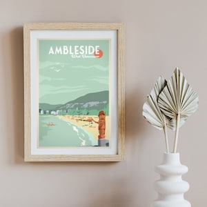 AMBLESIDE POSTER- Affiche de voyage vintage - Minimalist Art Prints | Cadeaux de voyage | Travel Art Déco Posters | Tentures murales | Impression canada