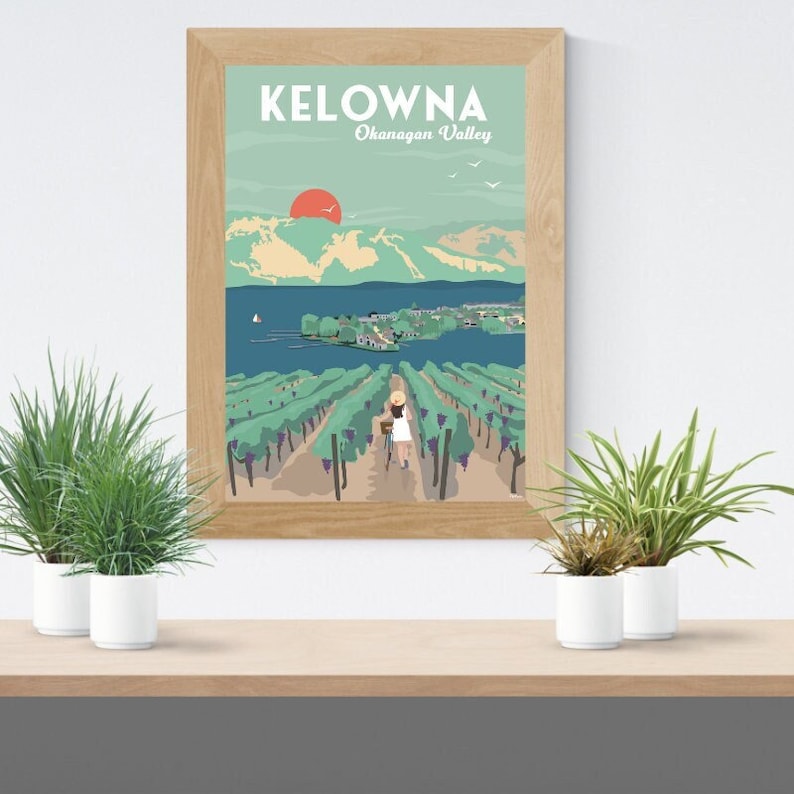 KELOWNA POSTER Vintage Travel Poster Minimalist Art Prints Etsy Canada