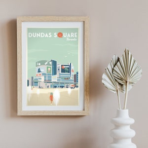 DUNDAS SQUARE POSTER - Affiche de voyage vintage - Impressions d’art minimalistes | cadeaux de voyage | Voyage Affiches Art Déco | Tentures murales |