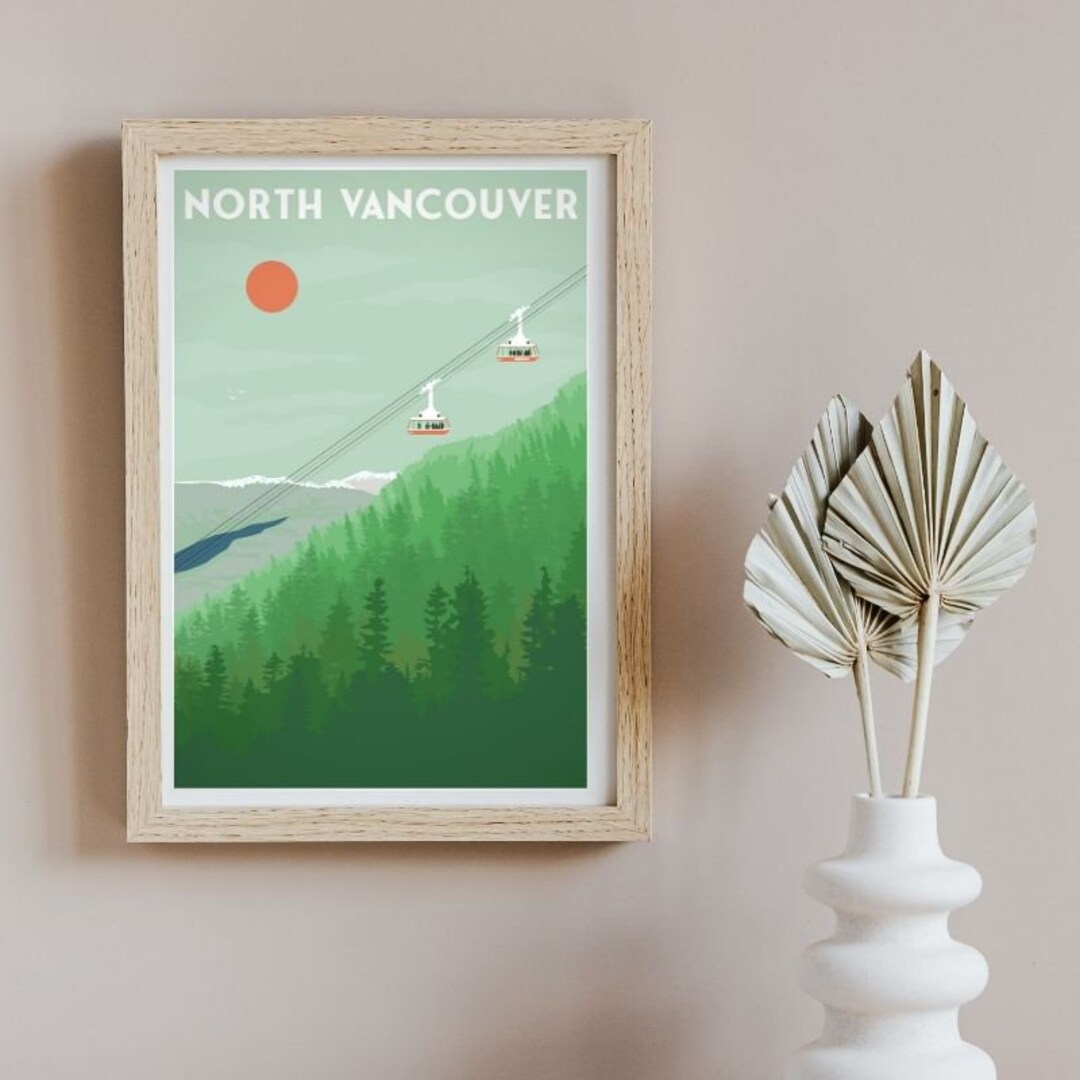 NORTH VANCOUVER POSTER Vintage Travel Poster Minimalist Art Prints