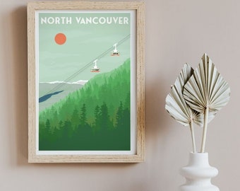 North Vancouver Poster - Vintage Travel Art Deco Print