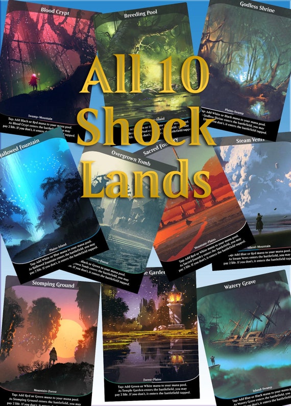 Shock Lands set 10x Cards Full Art Test Card Custom Etsy