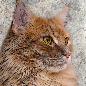 Pet Portrait Custom Gift Canvas Painting, Personalized Dog or Cat Sketch, Custom Cat Drawing, Drawn Pet Loss Bereavement Memorial