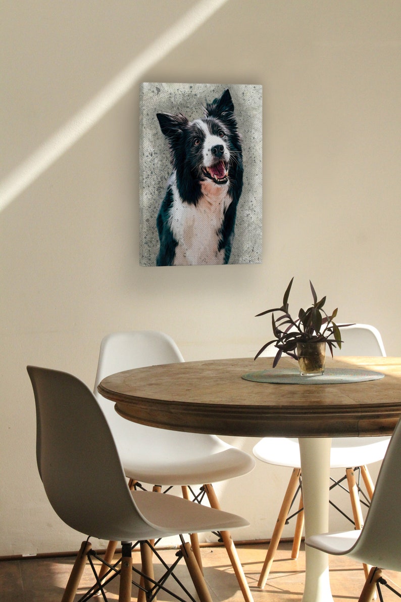 Custom Pet Portrait Gift Canvas Painting Dog Portrait Pet Etsy