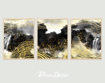 Set Of 3 Prints Mountain Print Abstract Print Modern Art Landscape Print Mountain Art Wall Hanging Art Print Printable Art Digital Print Art