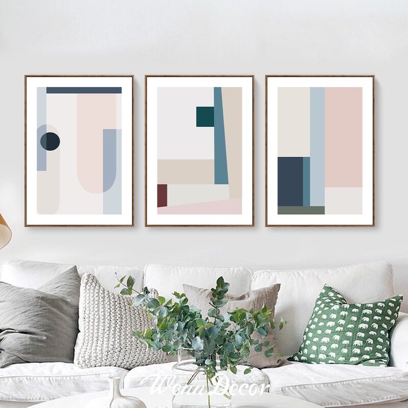 Set of 3 Prints Abstract Print Modern Art Color Block Print | Etsy