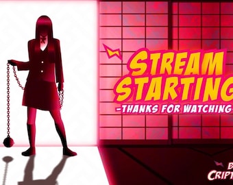 Animated Schoolgirl Assassin Twitch Overlay - Japanese Dojo Starting Soon Screen