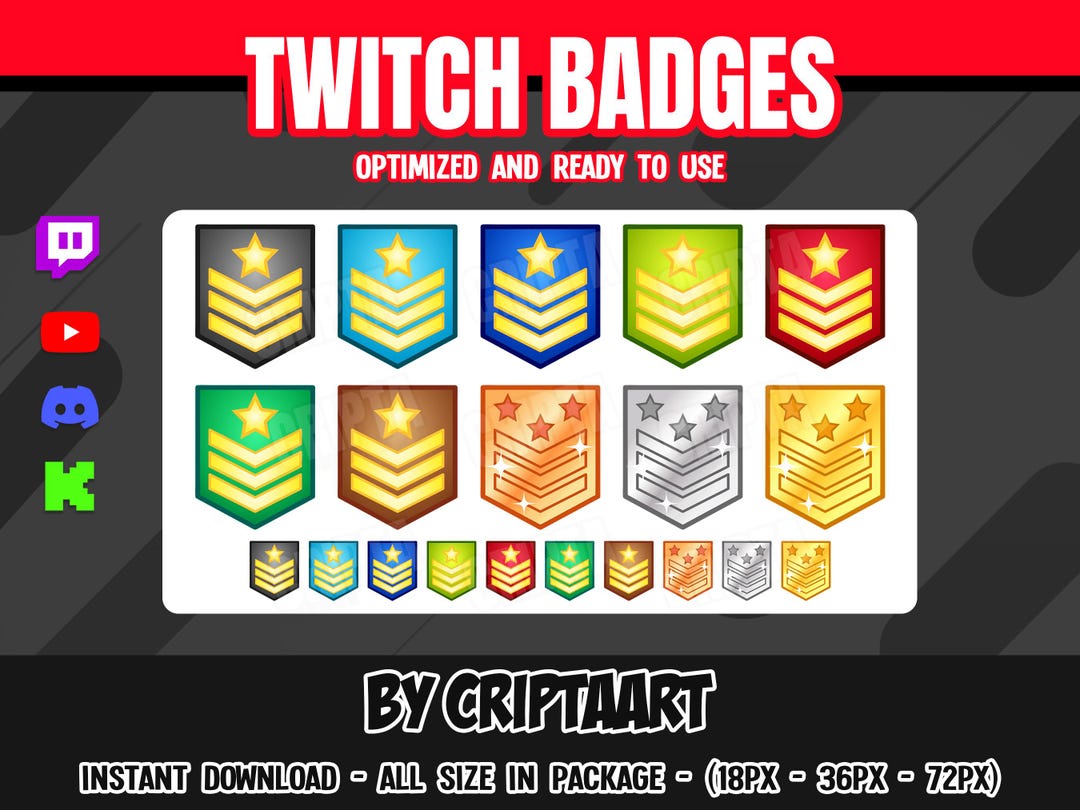 Army Twitch Badges, Military Ranks, Cheers, Subscribers / Stream ...