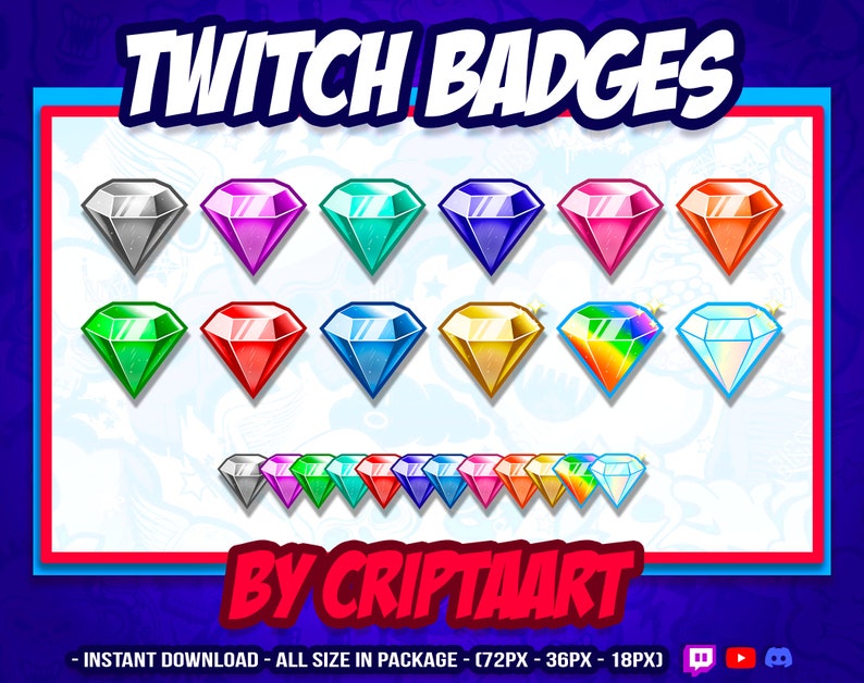 Twitch Badges Diamonds Diamond Twitch Badges Jewelry Etsy