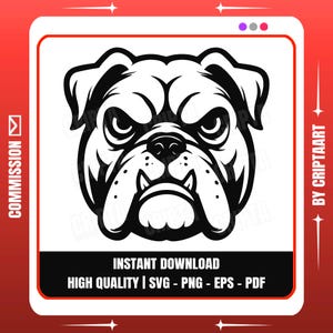 Tough Bulldog Head SVG & PNG - Cricut Logo Design for Stickers, Tshirts, Mugs and Craft Projects