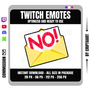 Emotes / Twitch / No / Letter / PNG