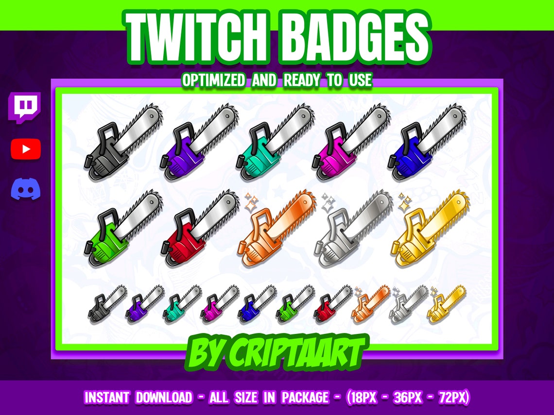 Bloody Chainsaws Twitch Badges Horror Bit Badges Stream Etsy