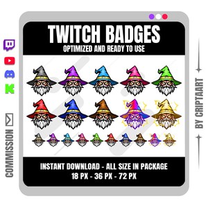 Wizard Twitch Badges – RPG Fantasy Channel Points Stream Rewards - Youtube Discord Kick