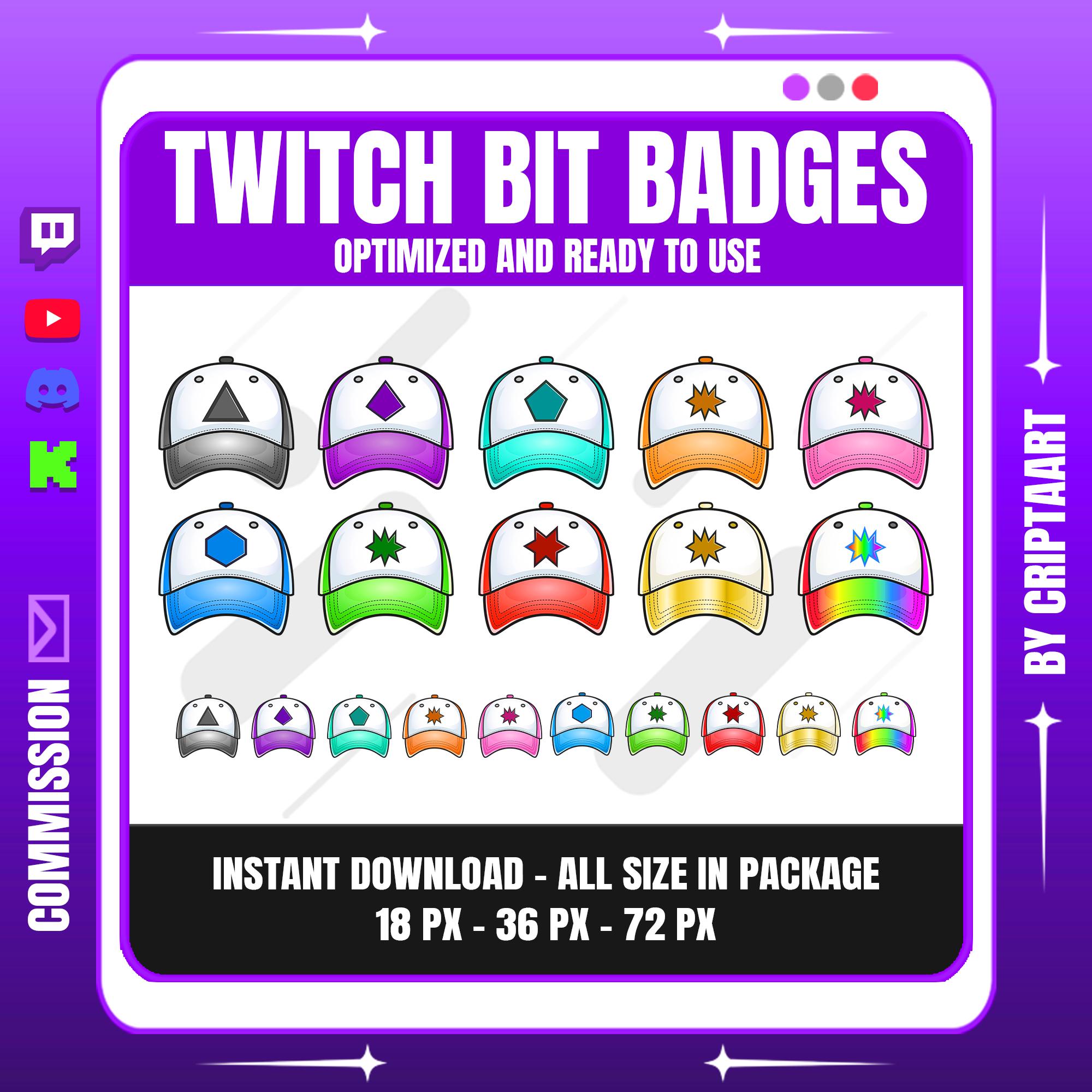 Cap Bit Badges - Cool Twitch Donation Emblems, Skater, Aesthetic Streams -  Stream Graphics - Etsy