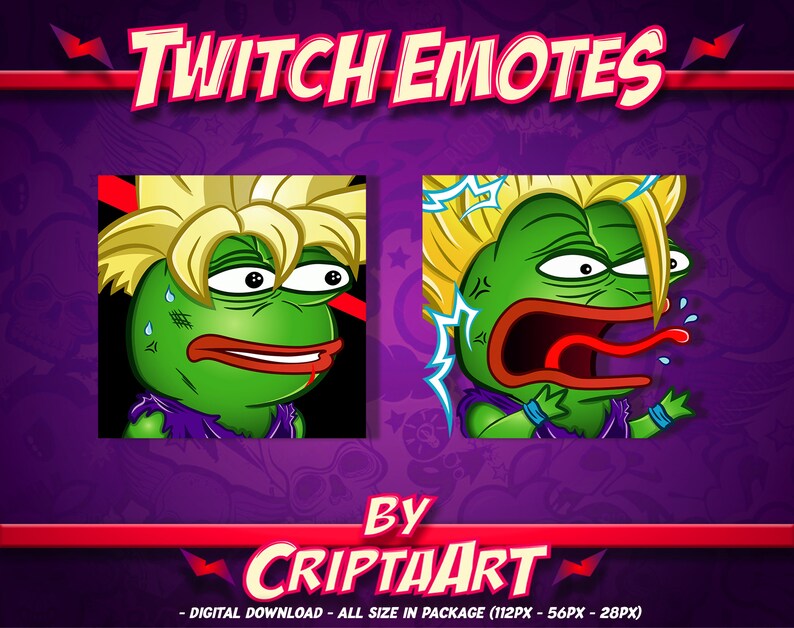 Twitch Emote x2 / Pepe the frog Shocked & Rage / Memes Emote - Etsy España