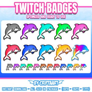 Dolphin Twitch Badges, Sea, Cozy Cheers, Subscribers / Streamer Graphics, Discord, Tiktok, Youtube