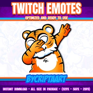 Dabing Twitch Emote, Tiger, Channel Points / Stream Graphics, Discord, Kick, Youtube, Tiktok