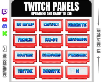 Cartridge Twitch Panels | Retro Video Game Graphics for Twitch and Kick