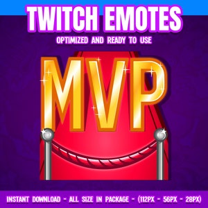 MVP Red Carpet Twitch Emote - Golden VIP Design for Streamers, Discord, Kick, YouTube