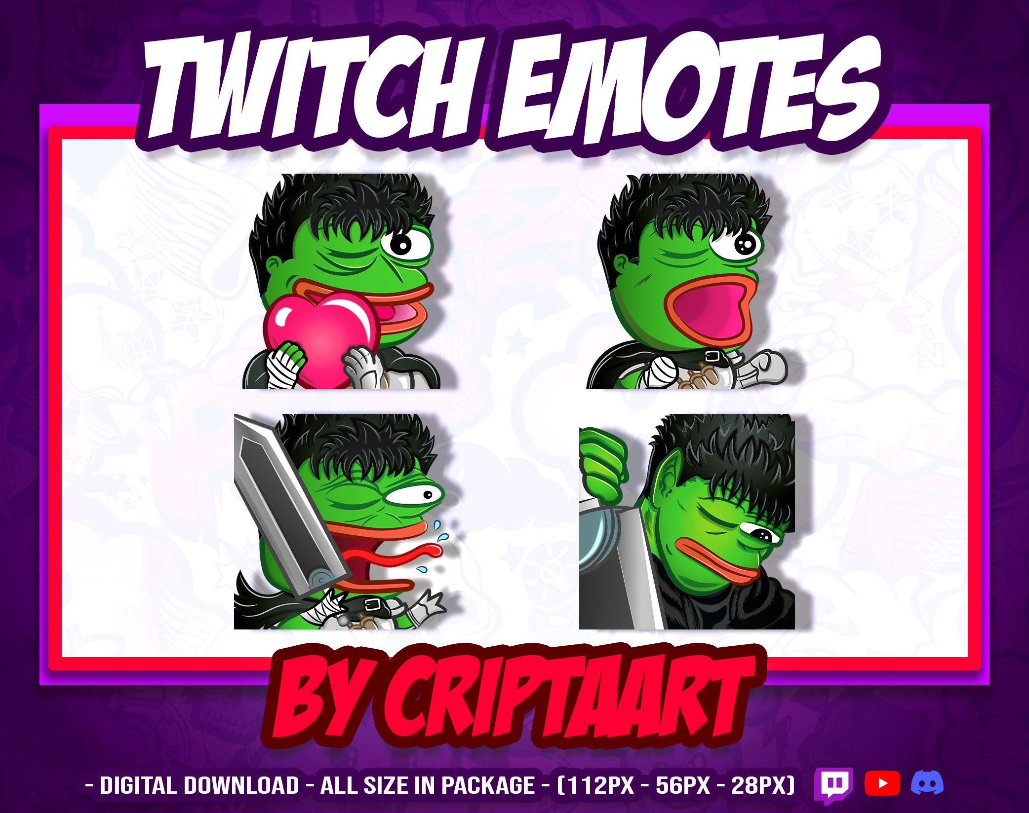 Twitch Emote / Discord / Pepe Frog Emotes / Pepe the Guts / - Etsy Israel