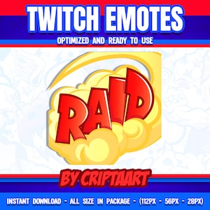 Cloud Raid Twitch Emote, Channel Points Anime/Stream Graphics, Discord, Kick, Youtube