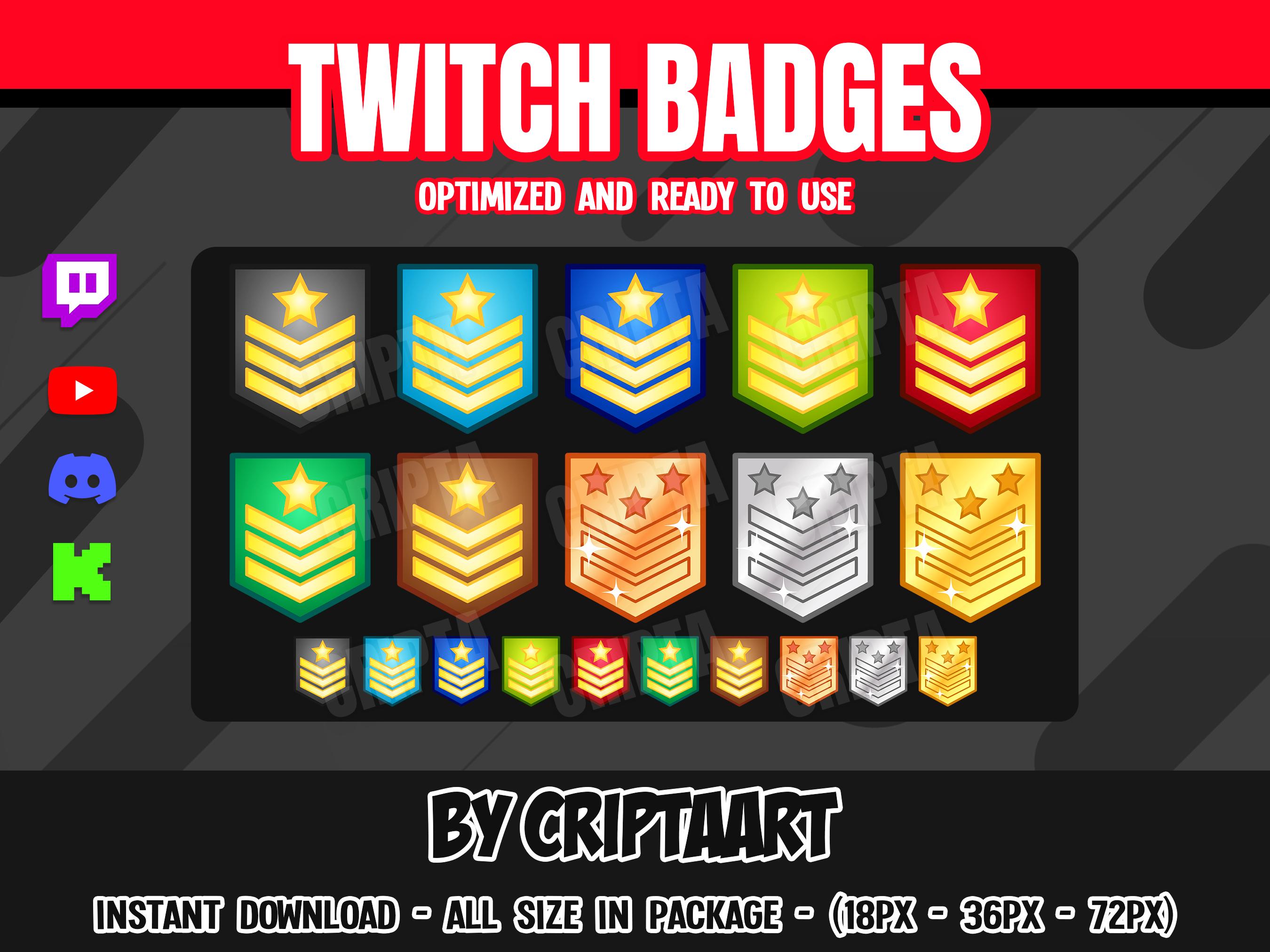 Army Twitch Badges, Military Ranks, Cheers, Subscribers / Stream ...