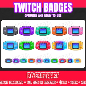 Retro handhållna sub-märken för Twitch – Gameboy-stilmärken för Kick and Discord